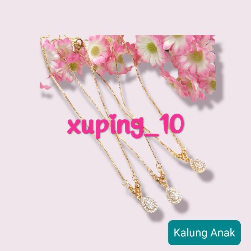 Kalung anak perempuan xuping lapis emas model liontin oval