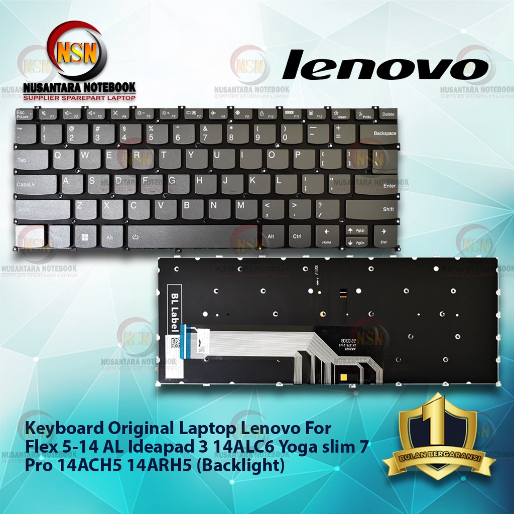 Keyboard Original Laptop Lenovo For Flex 5 14 AL Ideapad 3 (Backlight)