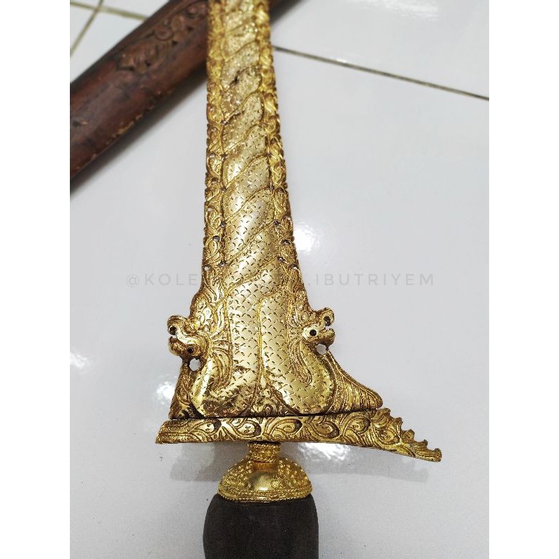 Keris Naga Kembar Luk 3 Full Sepuh Emas