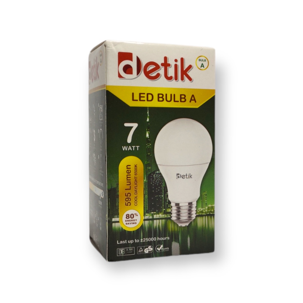 DETIK Lampu LED Bulb 7 Watt - Cahaya Putih (Garansi 1 Tahun)