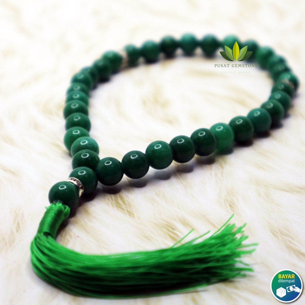 Tasbih Giok/Green Jade 33 Butir Natural