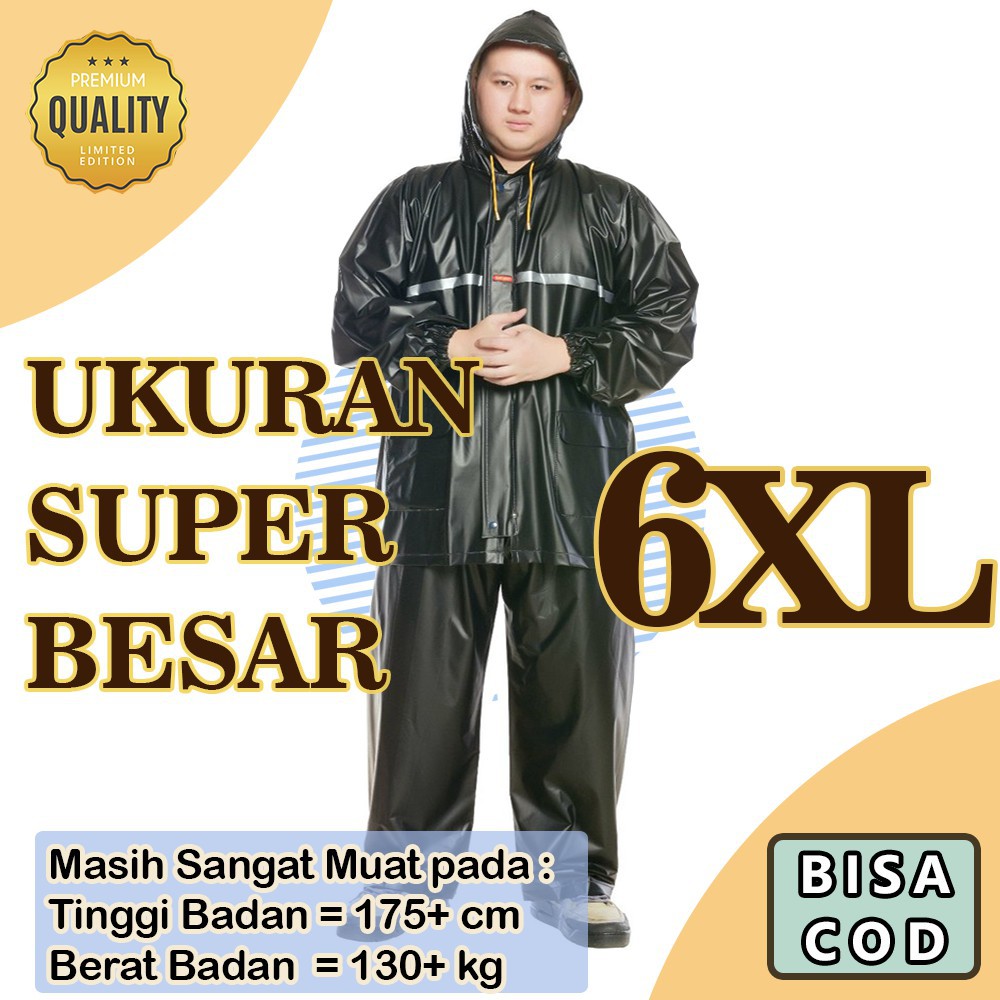 Jas Hujan Tiger Head SUMO Big Size Super Jumbo 6XL - Setelan Mantel Hujan Ukuran Besar Jumbo Tiger