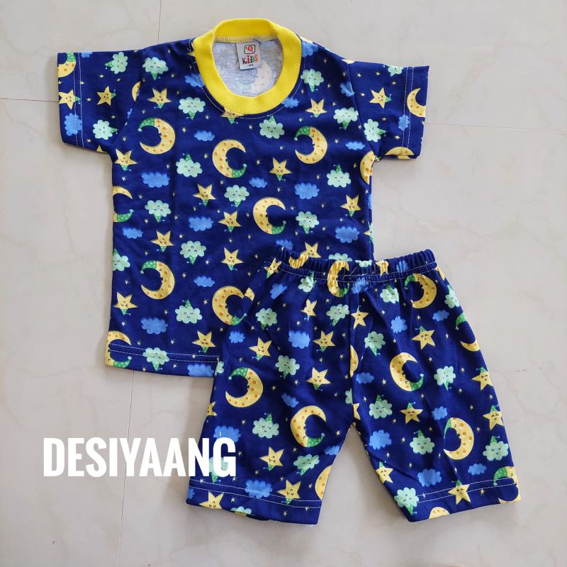 Grosir 10pcs Setelan Qkids Size Xs Usia 5-20 bulan Lengan Pendek Celana Pendek bahan Libby