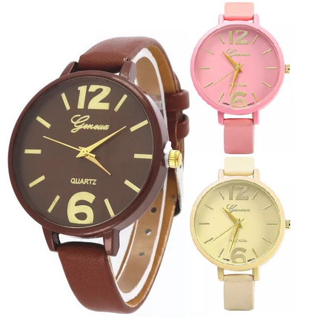 Jam Tangan Wanita Kulit BIG126 Korea Fashion Leather Ladies Women Analog Watch