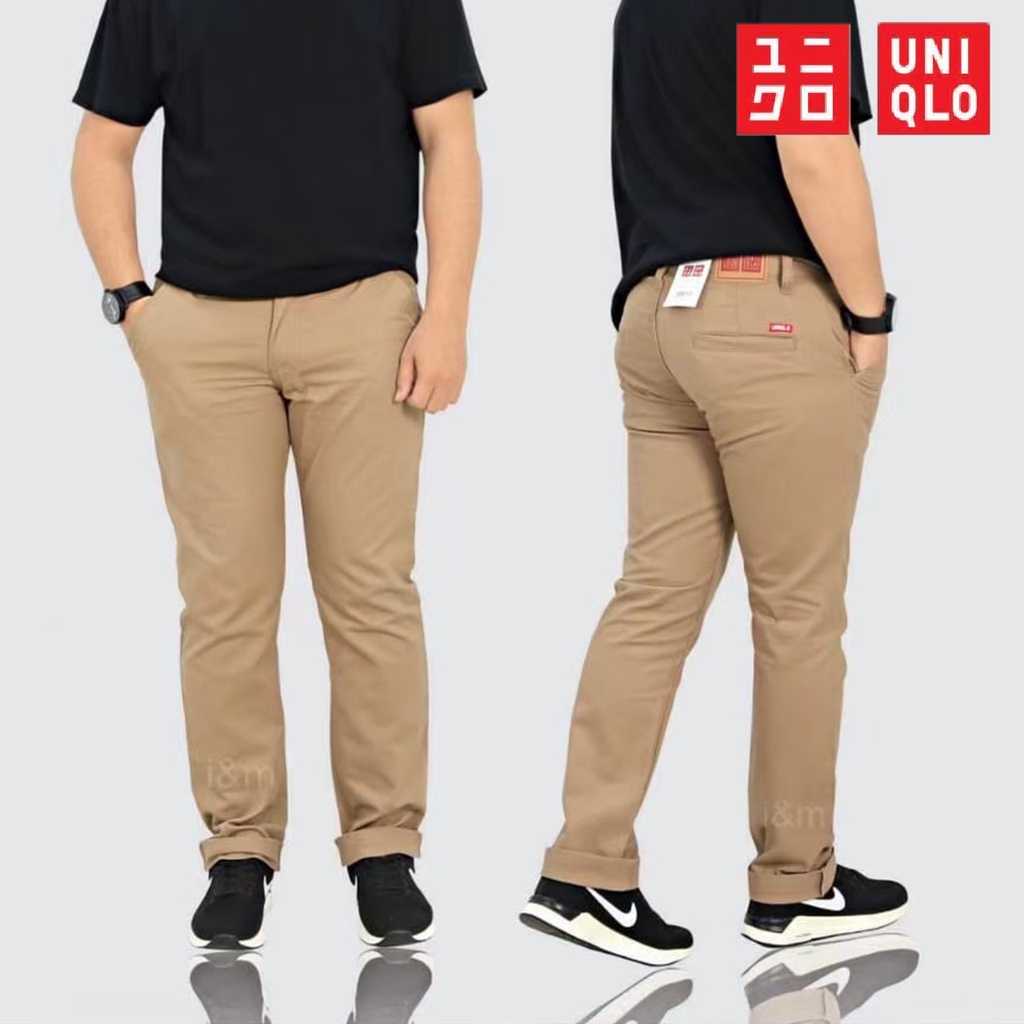 ❒CELANA UNIQLO / Cino Original Celana Chino Panjang Uniqlo Pria Ori / Chinos Pants Korea Kasual Pria