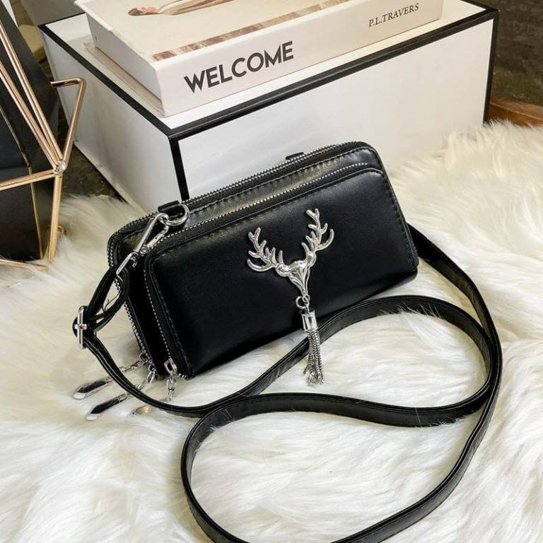 LT 1659 GI 28765 RISCE TAS SELEMPANG MINI MOTIF RUSA IMPORT WANITA PEREMPUAN JAKARTA BATAM JT