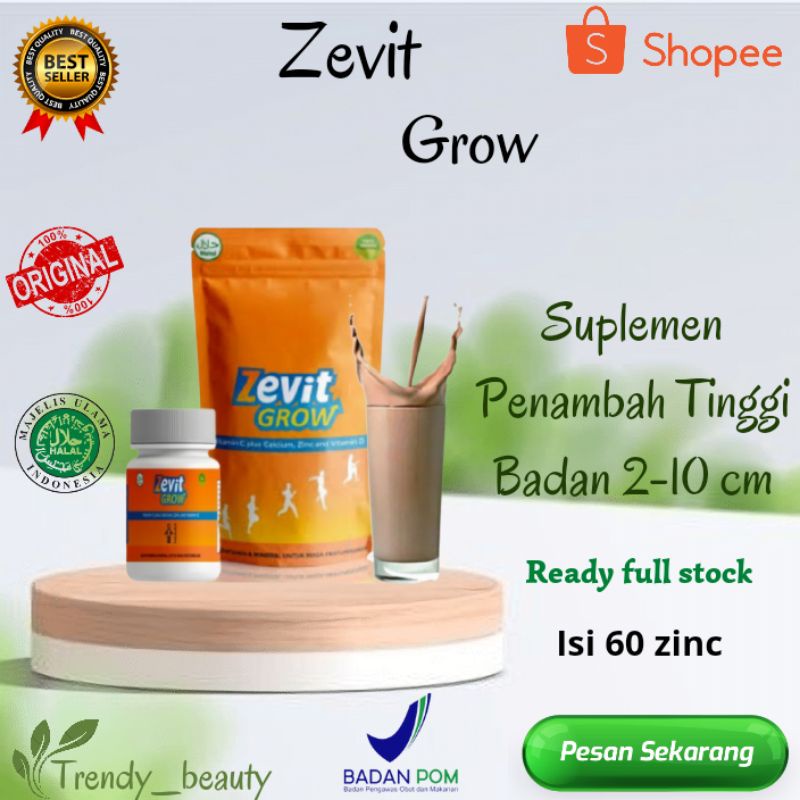 [TERLARIS] ZEVIT GROW | SUPLEMEN PENINGGI BADAN REMAJA BPOM | OBAT TINGGI BADAN DEWASA | PENINGGI BA