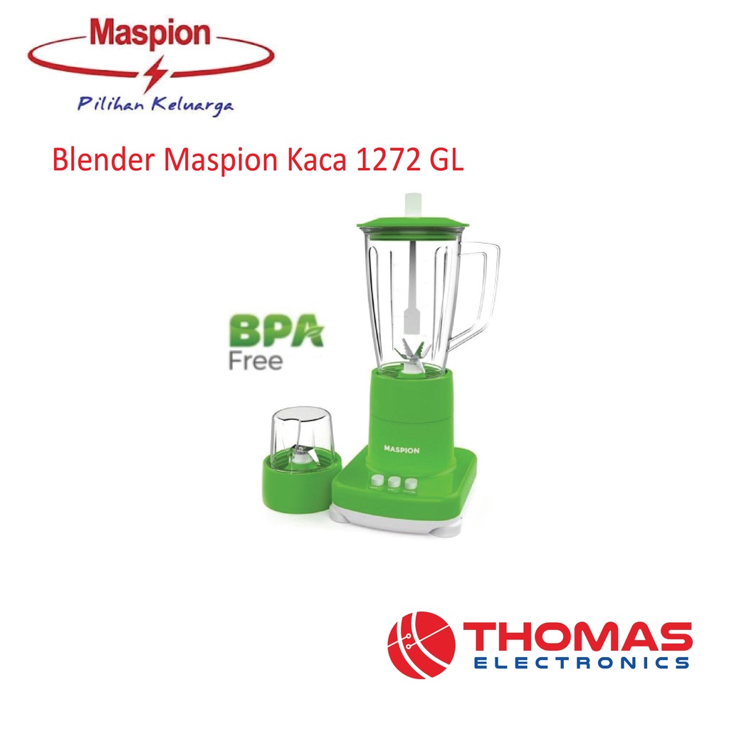 Blender Maspion Kaca 1272 GL Kapasitas 1 liter 2 IN 1