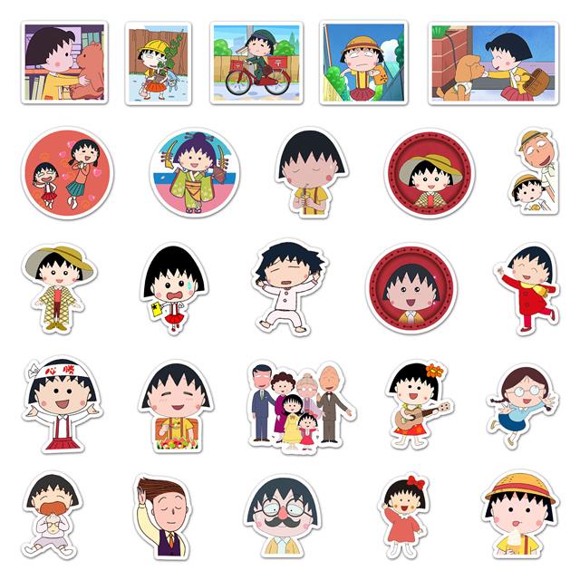 Zhang Riman Cherry Maruko kartun unik Kreatif DIY stiker tas alat tulis kulkas gitar stiker