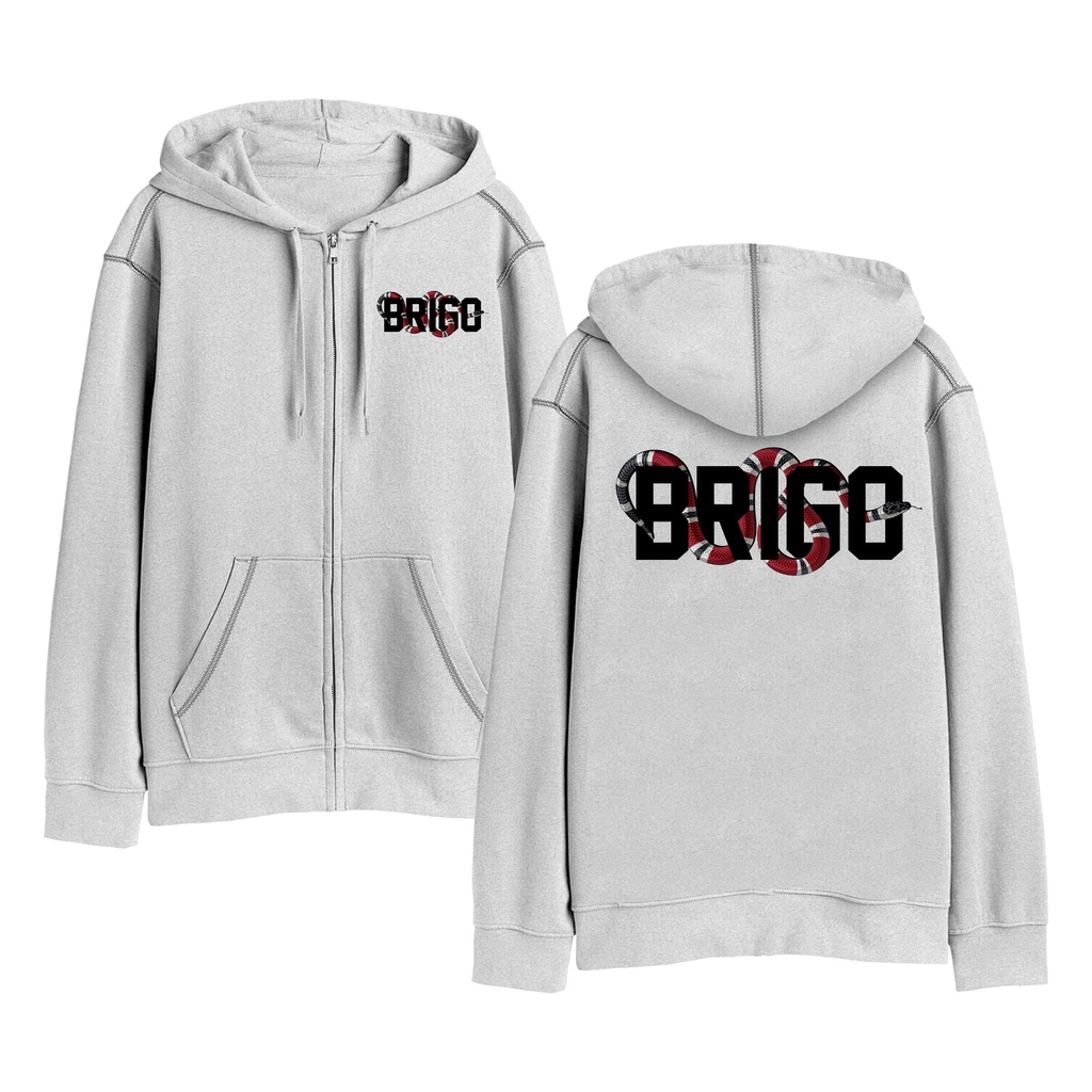 Sweater Hoodie Resleting BRIGO SNAKE Sablon DTF Fleece Cotton II BRIGO Zipper Jumper Hoodie SNAKE II M-XXL (Pria &amp; Wanita) Free stiker&amp;Gantungan Kunci
