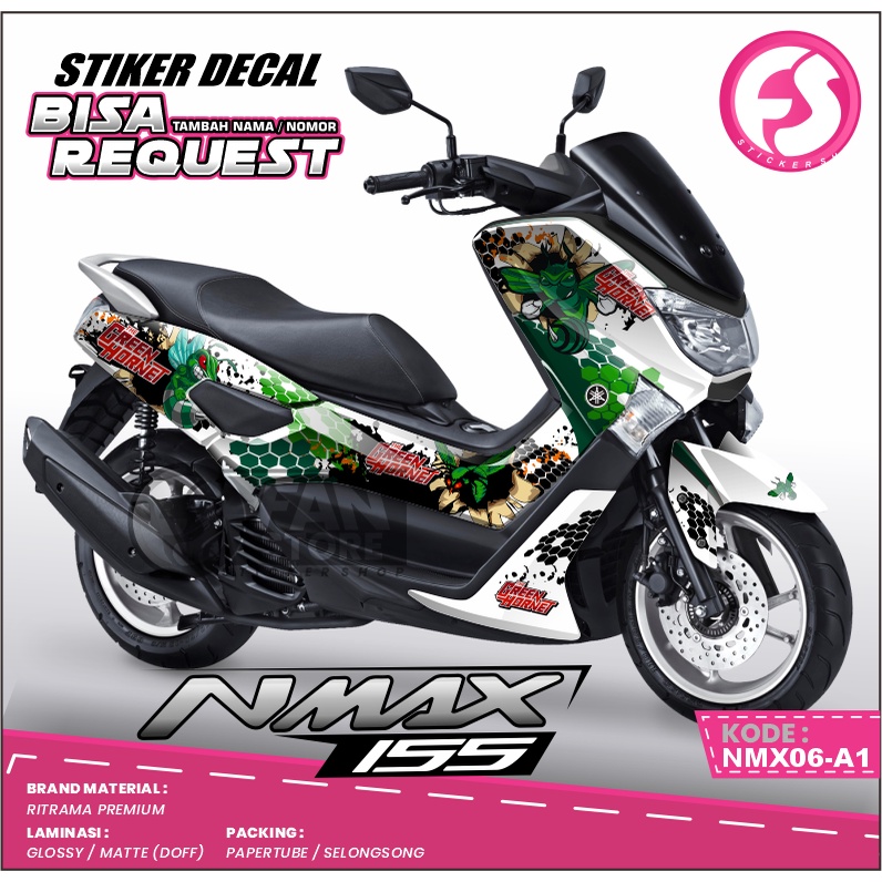 Decal NMAX 2019 Full Body - Sticker NMAX 155 Old - Striping NMAX Hijau - Kode NMX06