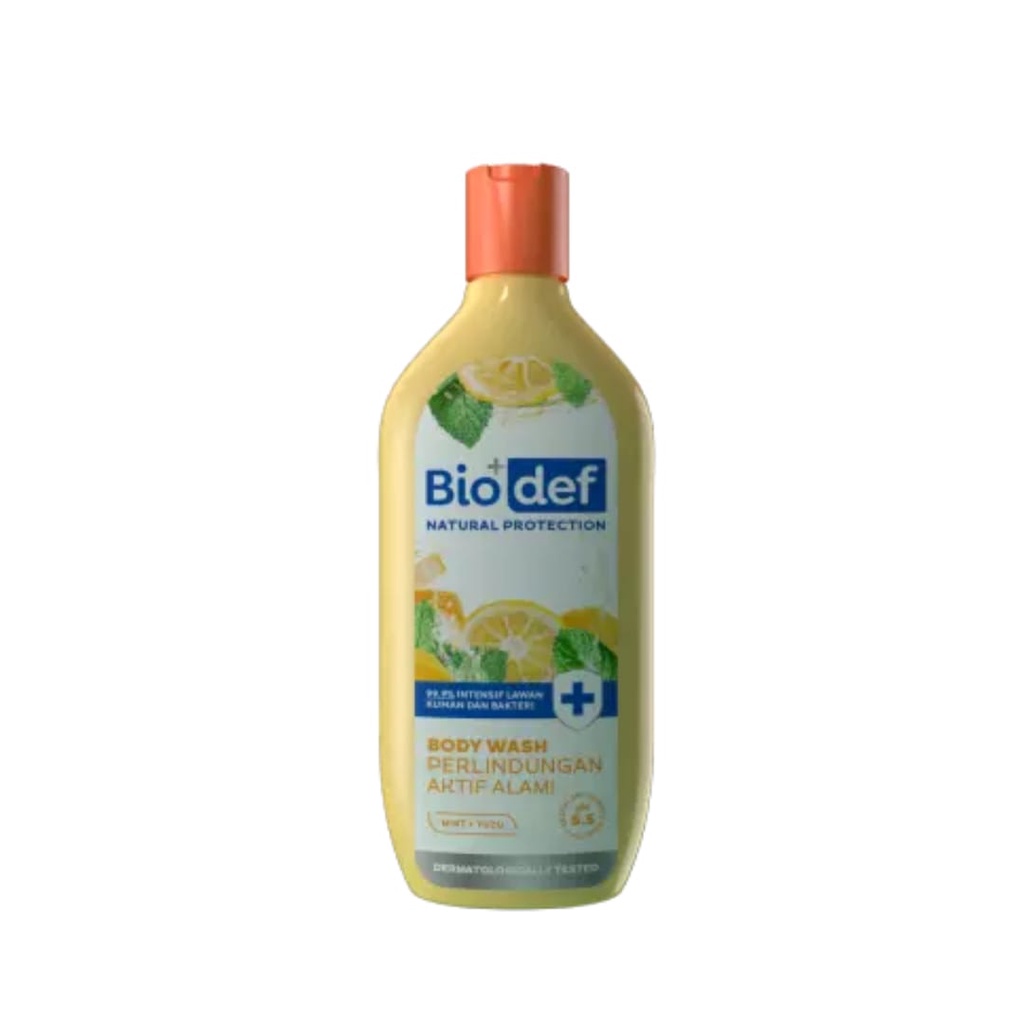 Biodef Natural Protection Mint + Yuzu Body Wash ( Botol 275mL &amp; Refill 400mL )