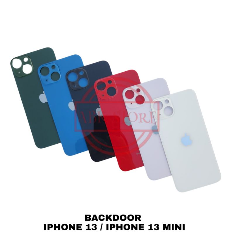 TUTUP BELAKANG BACKDOOR COVER BATERAI BACK GLASS FOR IP 13 / IP 13 MINI