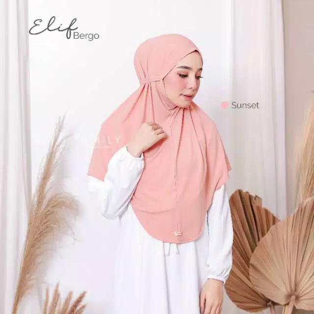 Hijab tali instan Bergo Elif Amily-Sunset