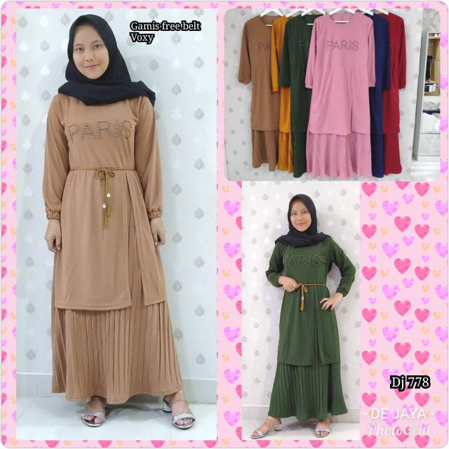 GAMIS PLISKET BELT/COD/BAYAR DI TEMPAT
