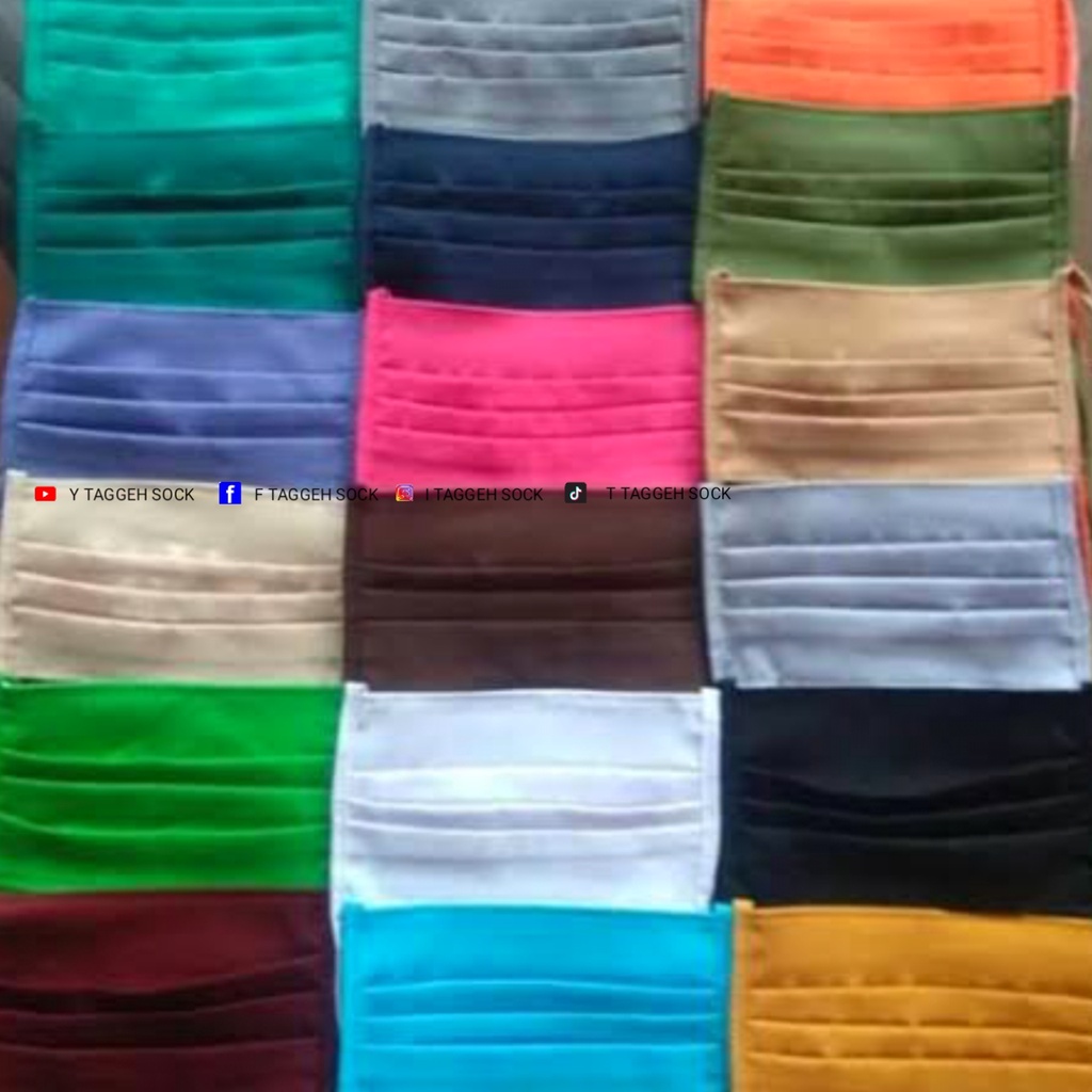 PALING MURAH PROMO harga 12 PCS MASKER KAIN HIJAB TALI / OBRAL 1 LUSIN MASKER HIJAB KAIN