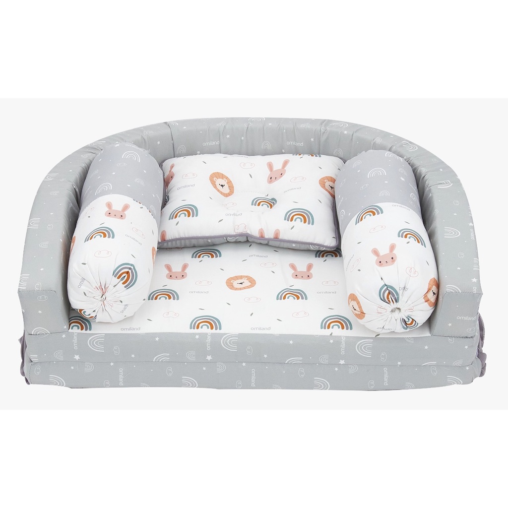 MOMS_ Omiland Kasur Bayi Lipat Bumper + Kelambu Rainbow Series - OB21171 / OB21172