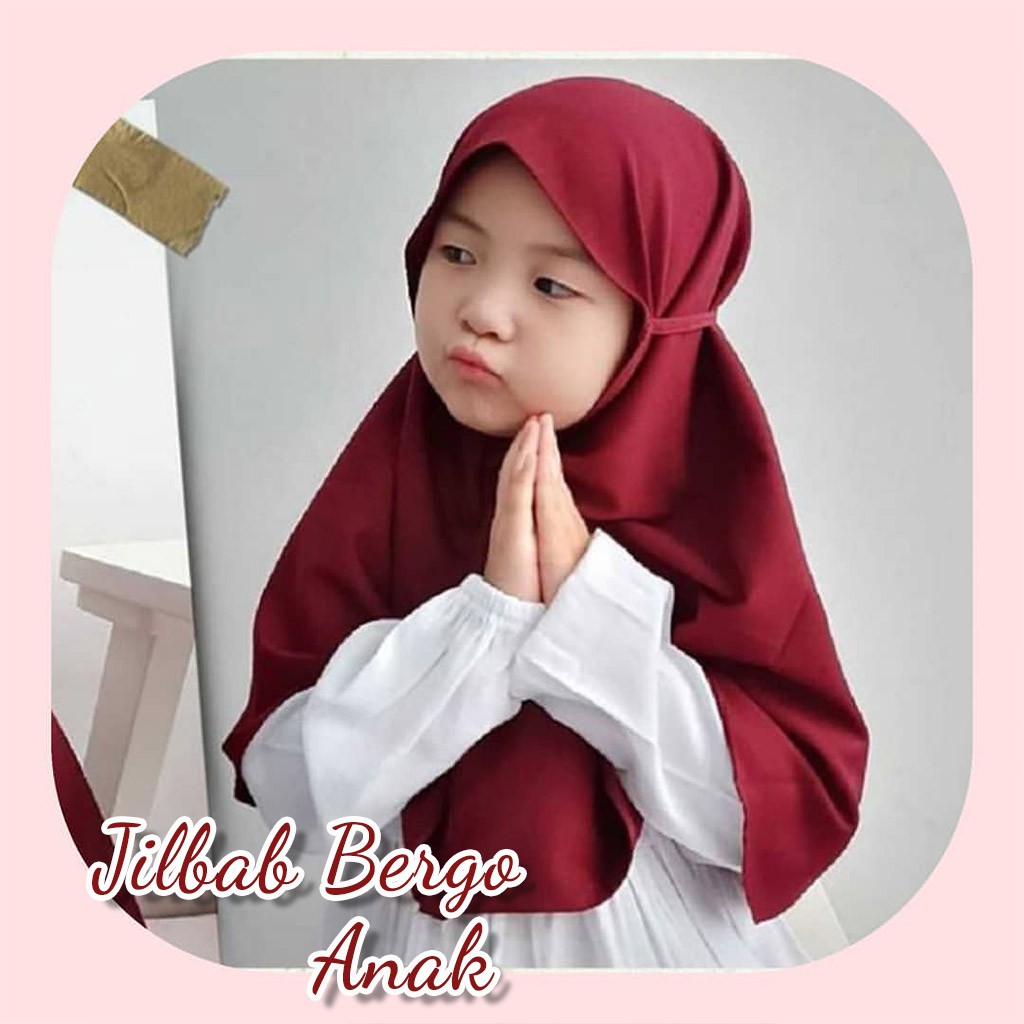 AV - JILBAB BERGO MARYAM ANAK TALI HIJAB INSTANT ANAK BAHAN DIAMOND FREE ONGKIR