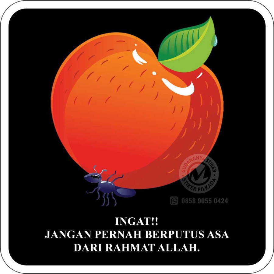 

STIKER VINYL JANGAN BERPUTUS ASA DARI RAHMAT ALLAH 10X10CM