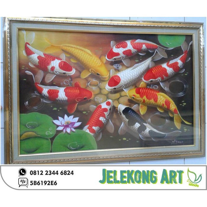 Order Langsung Lukisan Ikan Koi Ukuran 135 x 85 cm Murah