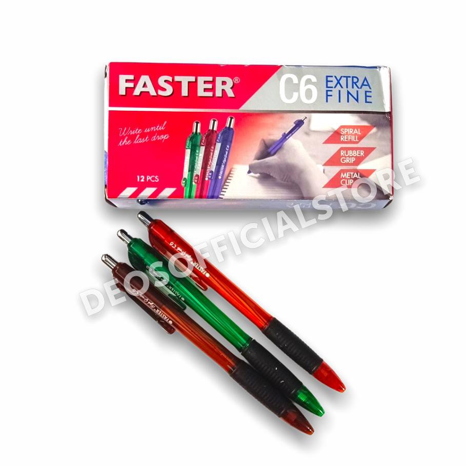 DEOSOFFICIAL--Pulpen Faster C6 (12 pcs)