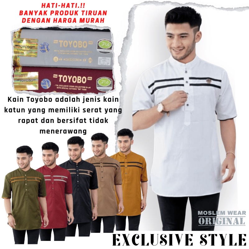 Baju Koko Kurta Dewasa Lengan Pendek Material Catton Adem Serap Keringat-1