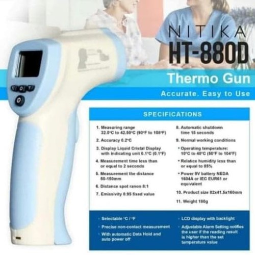 THERMOGUN LASER NITIKA HT 880D / THERMOMETER INFRARED NITIKA HT 880D BODY &amp; OBJECT