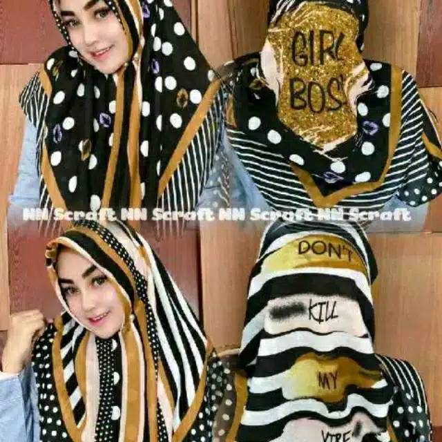 HIJAB SEGI EMPAT 115 X 115 VOAL MOTIF NN