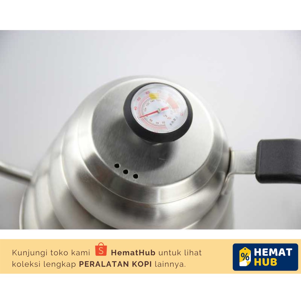 Teko Leher Angsa Termometer Ceret Kopi Stainless Steel Gooseneck Kettle Thermometer V60 Pour Over