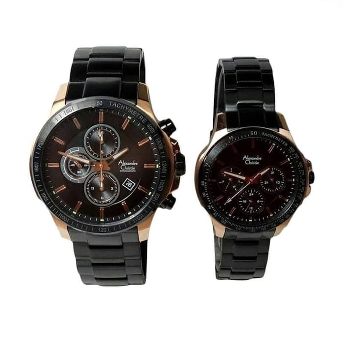 JAM TANGAN ALEXANDRE CHRISTIE COUPLE AC6352  AC 6352 BLACKROSEGOLD