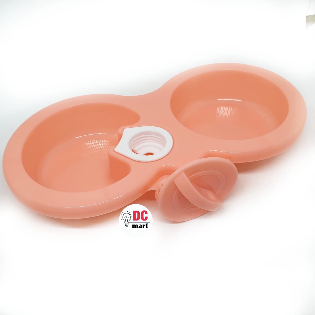 Tempat Makan PASTEL Gantung Dobel / MP # 66 / Pet Bowl Feeder