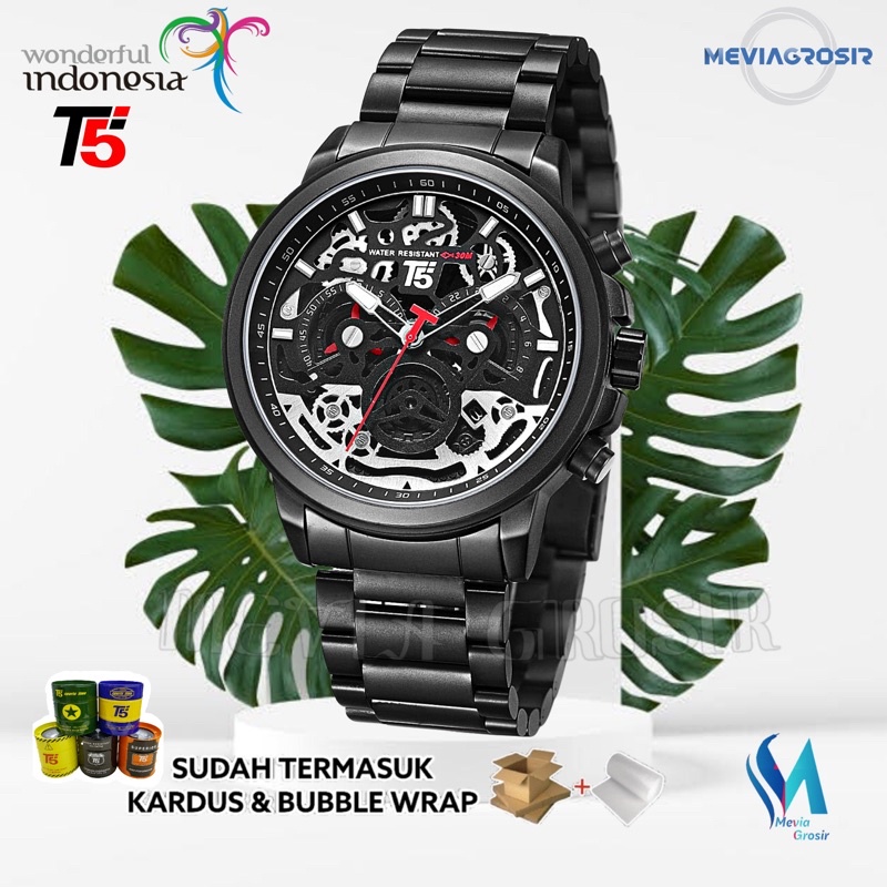 JAM TANGAN PRIA T5 ORIGINAL 100% 3624 H3624 H 3624 H3624G CHRONOGRAPH WATERPROOF 3ATM BERGARANSI FRE