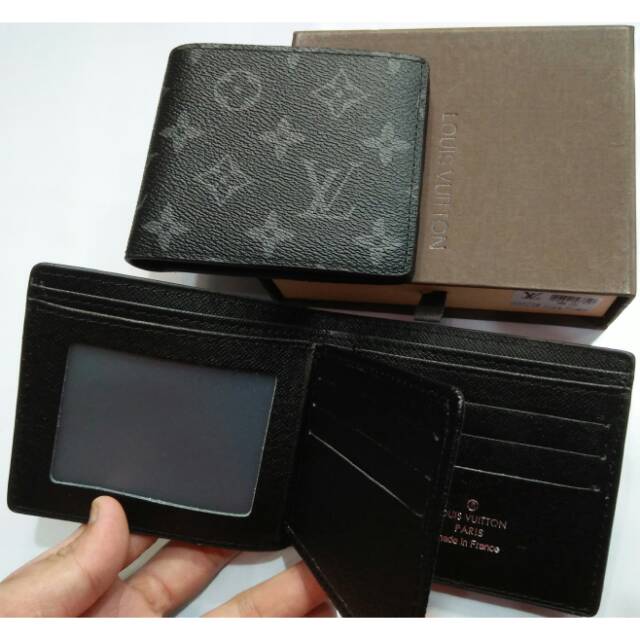 Dompet 60223 cowok mono hitam lipat pendek