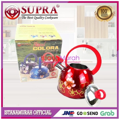 Teko Floral - Ketel Bunyi Siul Stainless Steel - Supra