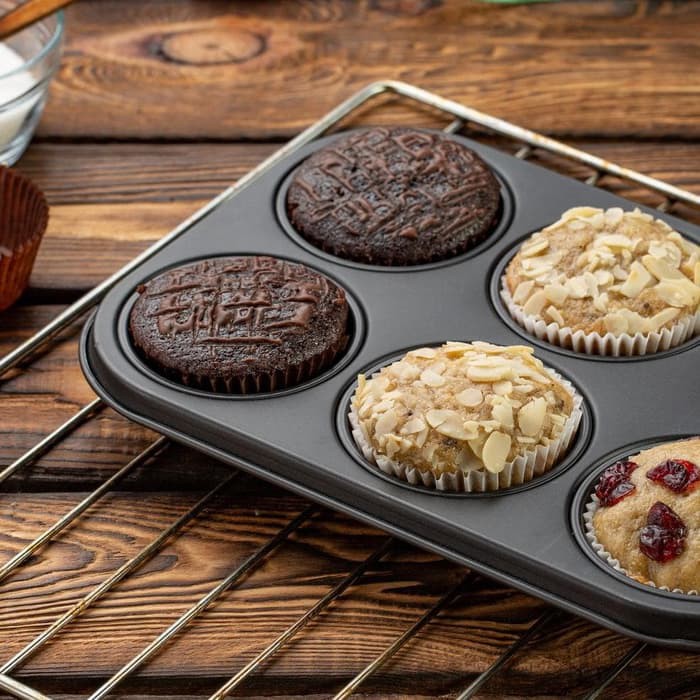 MAXIM BAKEWARE 6 CUP MUFFIN PAN 26.7 x 18.6 x 3 cm LOYANG KUE CAKE ANTI LENGKET - BW6MUP(ZX)26