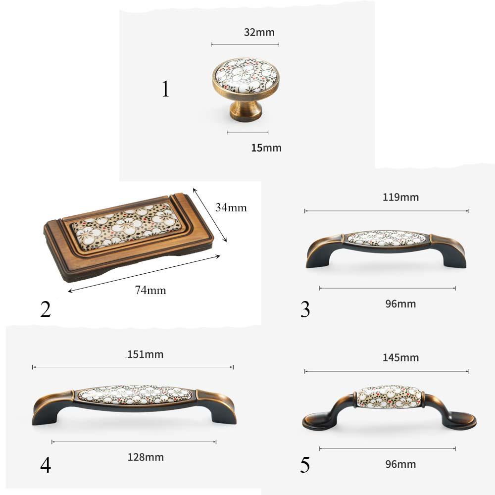 [Elegan] Knob Kabinet Keramik Lemari Kabinet Eropa Dengan Sekrup Furniture Hardware Pull Handle