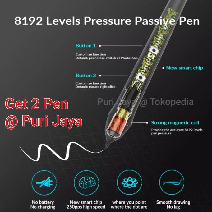MURAH VEIKK VK1200 Drawing Tablet Graphic Monitor Passive Pen