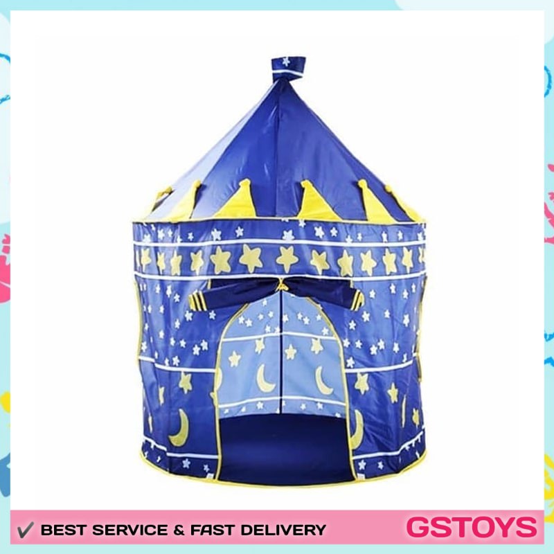 Tenda Tendaan Anak Mainan Kemah Kemahan Tenda Anak Castle Istana Anak Jumbo Warna BIRU 105 x 135 cm