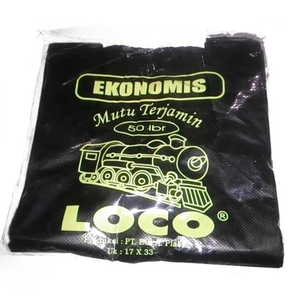 Kantong Kresek Plastik Kecil Loco Ekonomis Warna Hitam Ukuran 17x33 cm