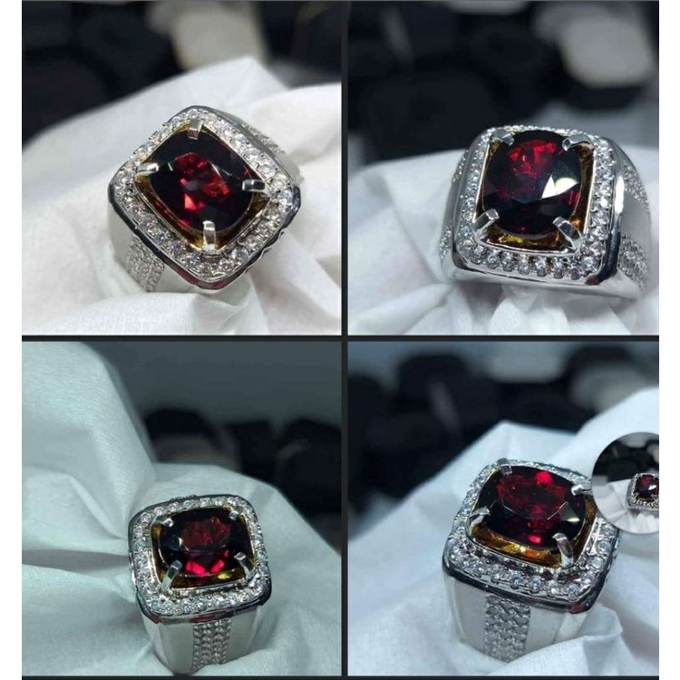natural pyrop garnet ring perak
