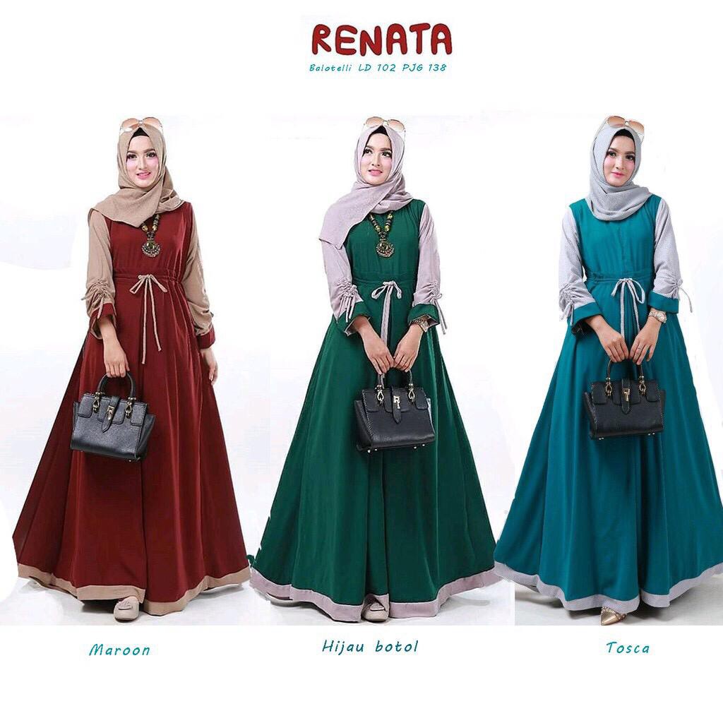 MRA - Baju gamis terbaru kekinian Bertha dress moscrepe