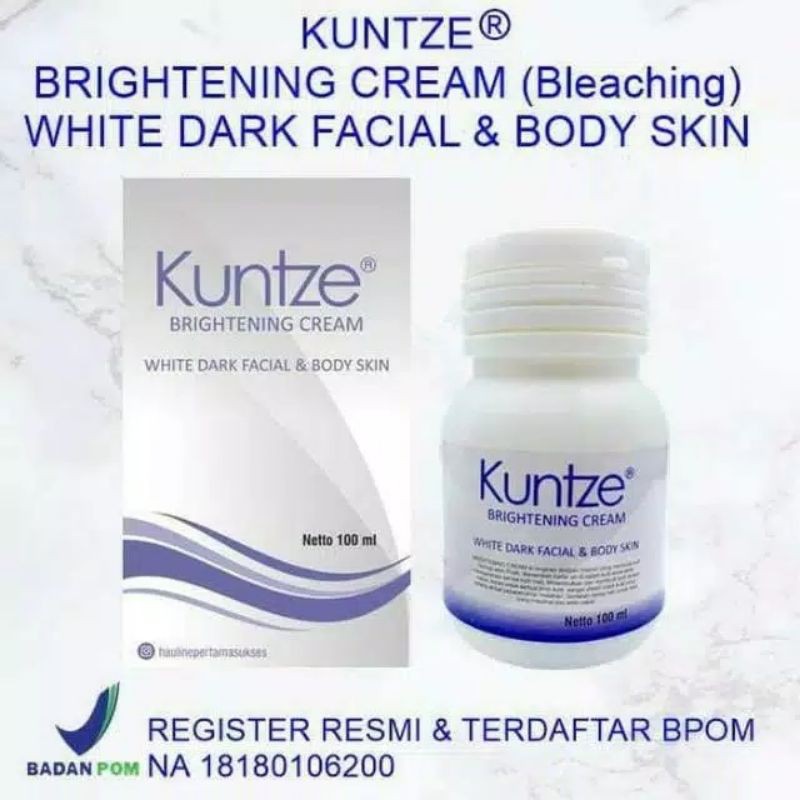 PEMUTIH BADAN KUNTZE BRIGHTENING CREAM WHITE FACIAL N BODY SKIN BRIGHTENING CREAM