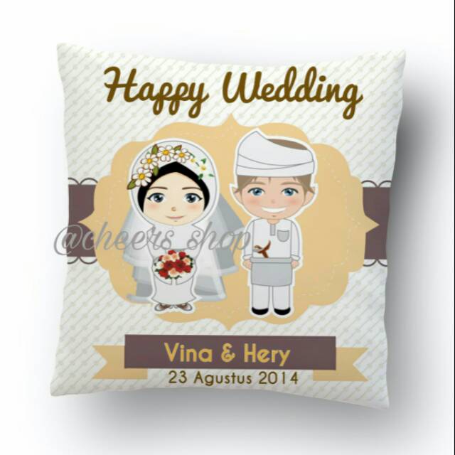 Jual Murah Bantal Custom 40x40 Wedding, Edisi 14 / Bantal Kado Pernikahan / Bantal Foto dgYqo8FkWN3aE