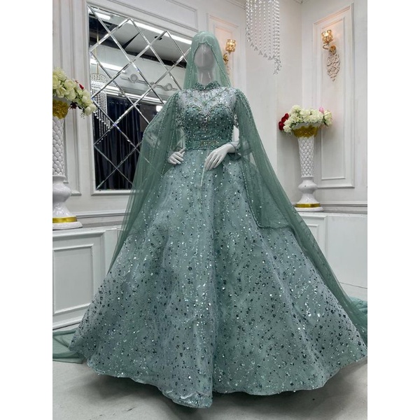 Gaun pengantin crinoline/Gaun pengantin/Gown pengantin mewah/Wedding dress