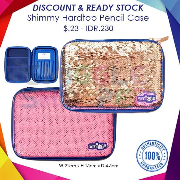 

(BISA COD) Smiggle ORI Shimmy Hardtop Pencil Case