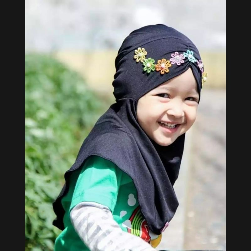 Jilbab Melati Anak Instan 0-3 Tahun Jersey Ballon Premium |Hijab Bayi Tk Lucu |Kerudung Sekolah Baby Perempuan Newborn