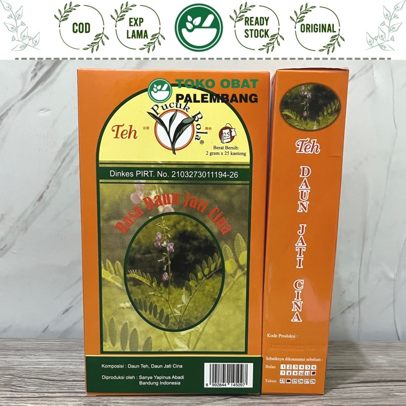 TEH DAUN JATI CINA DUS MERK PUCUK BOLA 25BAGS X 2GR HERBAL TEA  TEH KURUS PAN SIE YE DAUN BELANDA TE