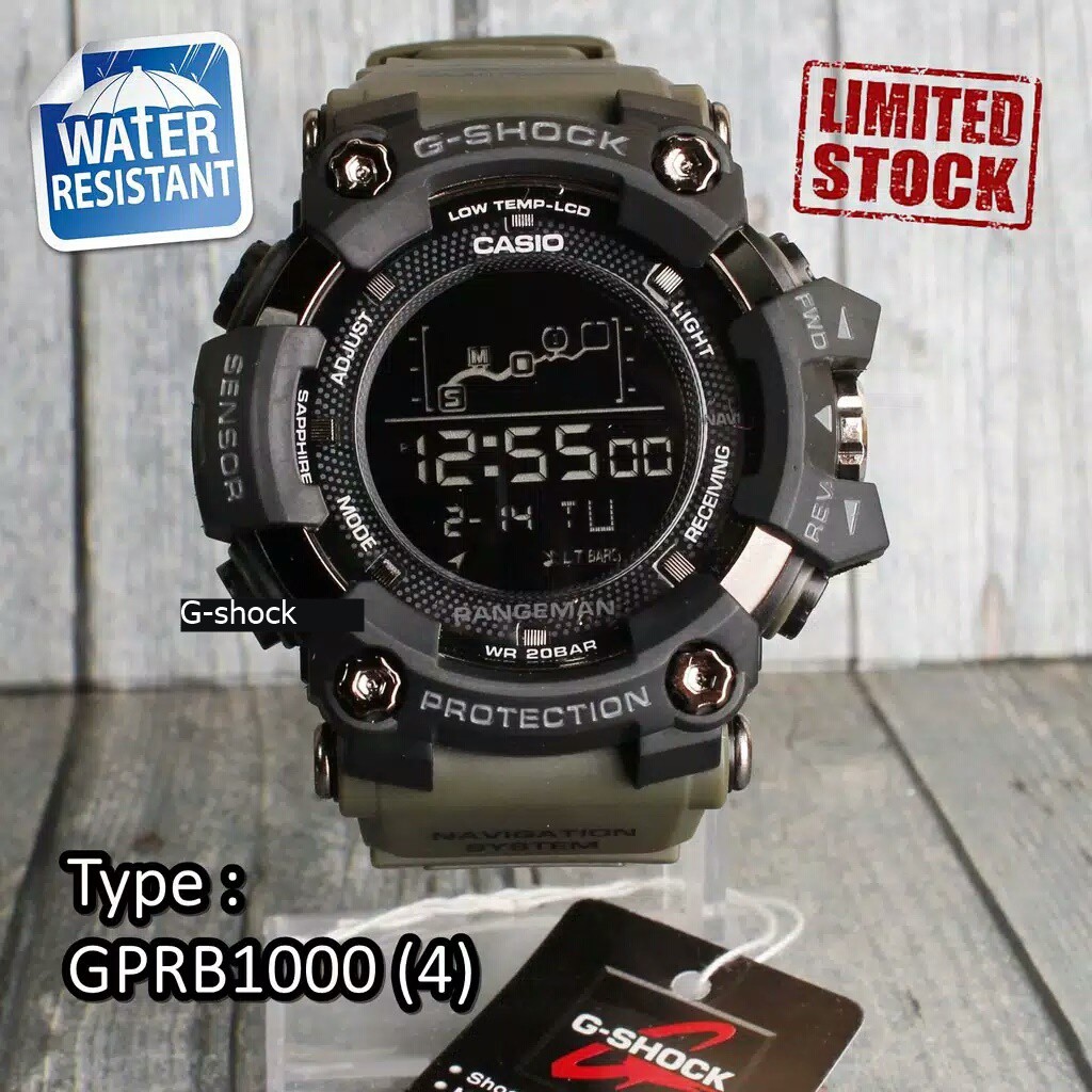 JAM TANGAN SPORT PRIA G-SHOCK CASIO RANGEMAN BULAT TALI HIJAU READY STOCK