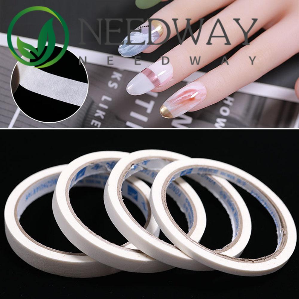 Needway  5pcs / Set Tape Stiker Kuku Warna Putih Untuk Dekorasi Nail Art / Manicure