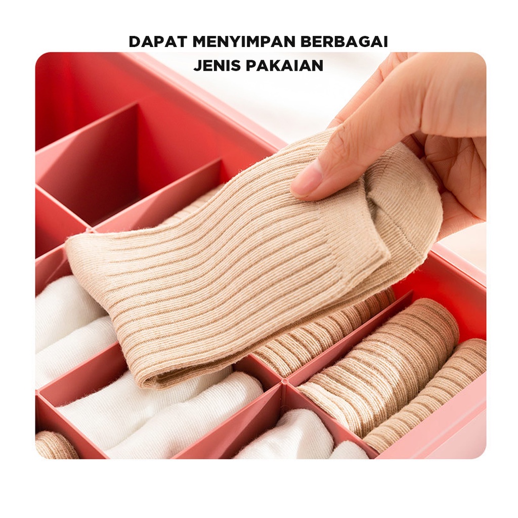 Box tempat kaos kaki | Tempat pakaian dalam | Kotak Accesories serbaguna | Storage box